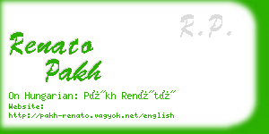 renato pakh business card